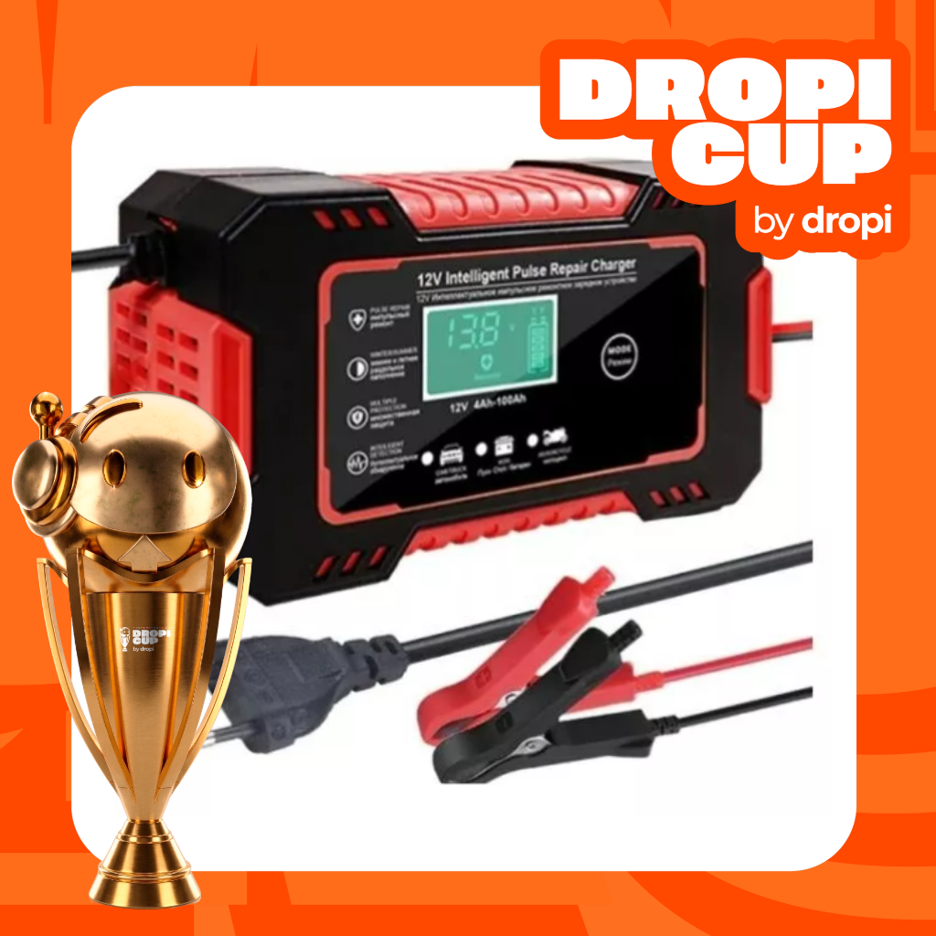 Cargador y mantenedor inteligente de batería 12V 6A con pantalla LCD digital